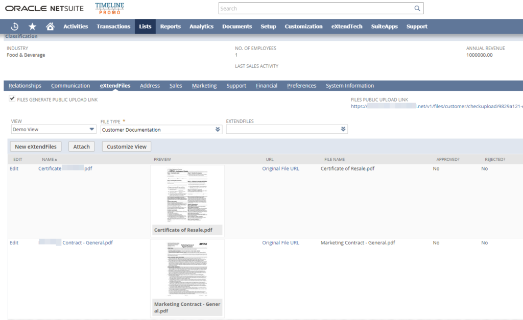 eXtendFiles Customer-Files-Uploaded-INTERNAL