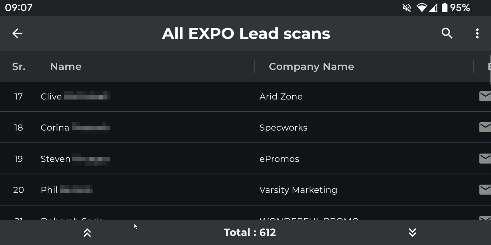 eXtendMobile - All Leads Scanned